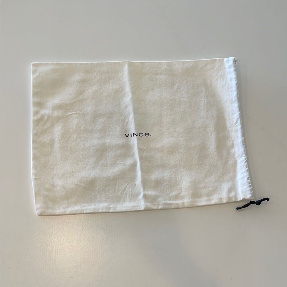 Vince Dust Bag White Drawstring Shoes Purse Travel Storage 13" x 10" NEW